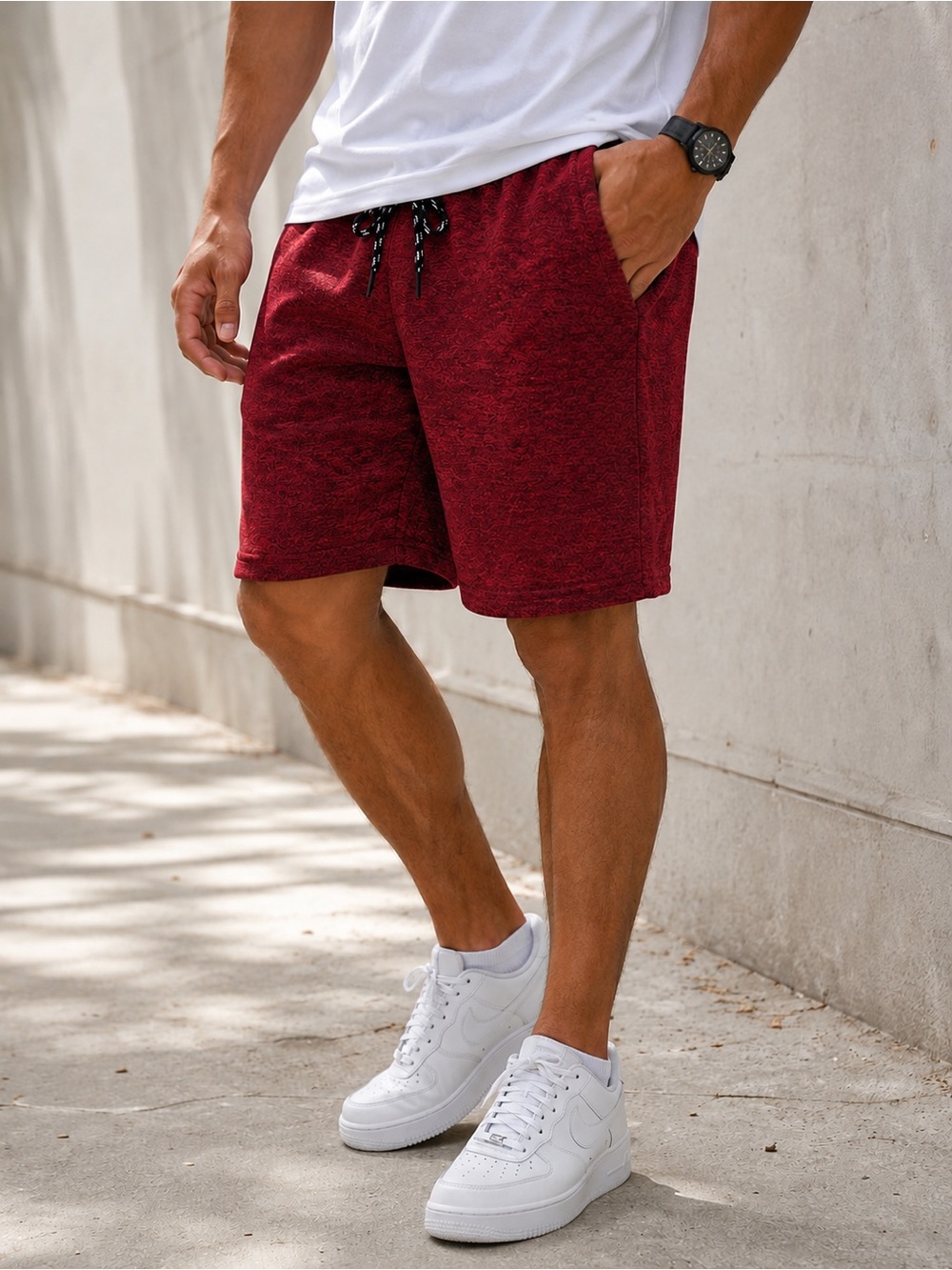 Ecko Unltd Red Marled Fleece Shorts Men’s Medium NWT